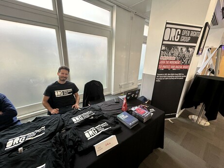 A picture of ORG's stall at Oggcamp