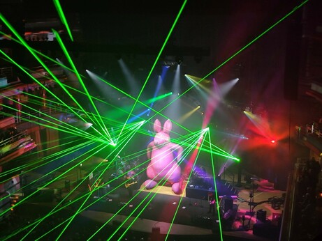 A giant inflatable pink kangaroo and light show from Aussie Floyd.